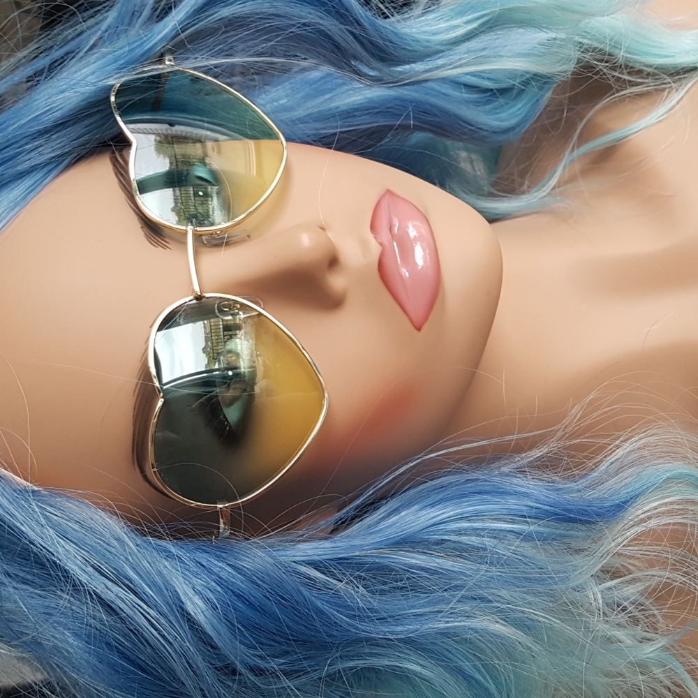 🆕 UV400 Heart Sunglasses Sea Design Lunettes de soleil en coeur